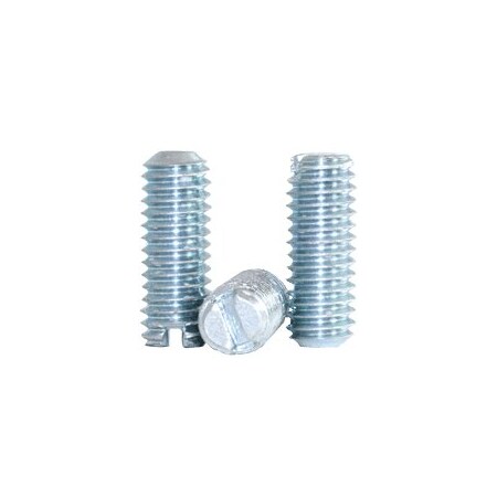 Newport Fasteners Slotted Socket Set Screws, Cup Point, 6-32x1/8", Alloy Steel, Zinc, Slotted Drive, 5000PK 913276-5000